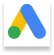 Het logo van Google Ads met een abstract ontwerp in groen, geel en blauw kleuren, modern en eenvoudig vormgegeven.